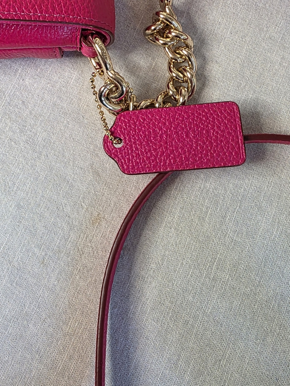 Coach Hot Pink Crossbody Turnlock Chain Shoulder Bag - Picture 10 of 11